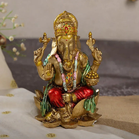 Ganesha Murti  (Antique Finish) - 7 Inch