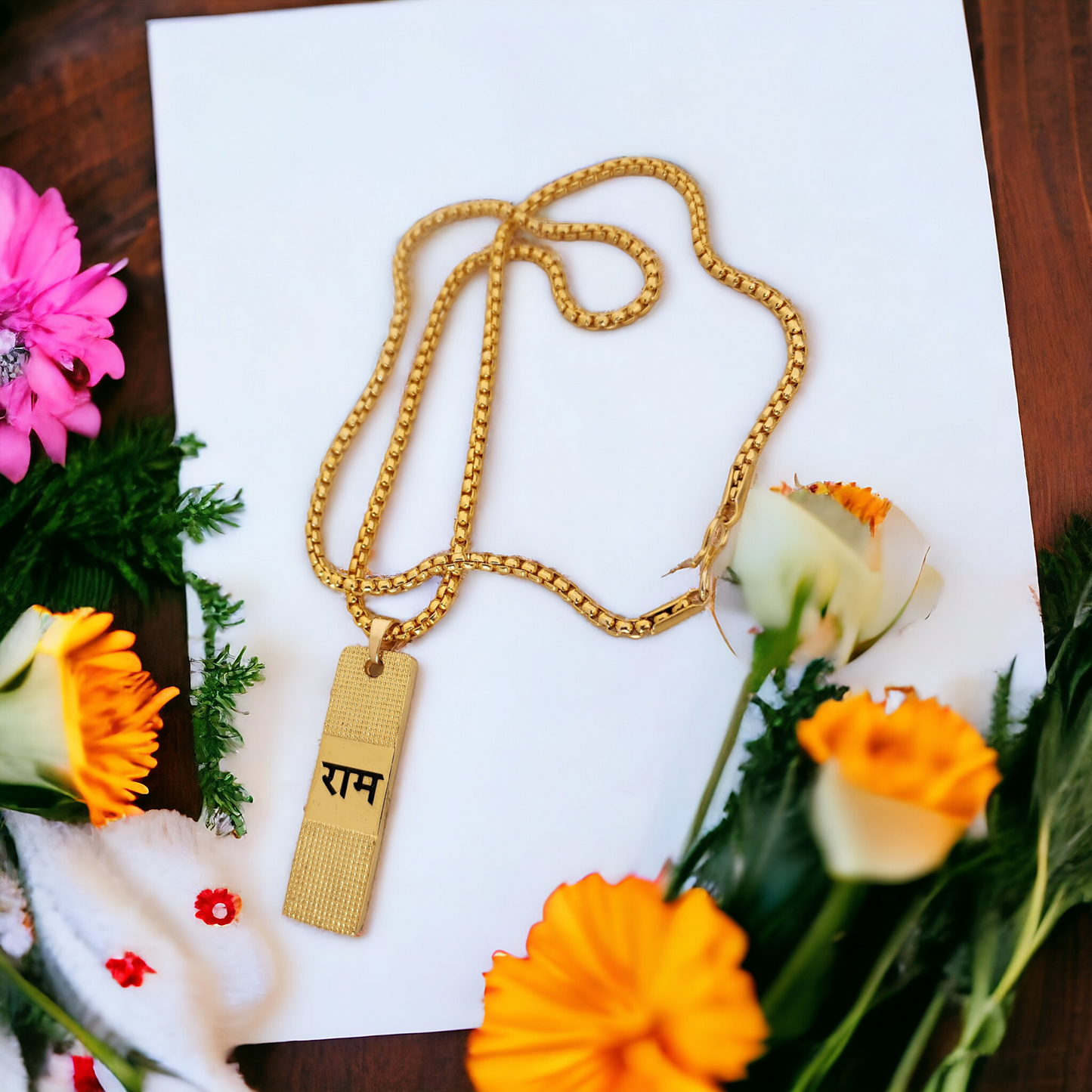 Gold Plated Ram Necklace