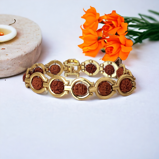 Namo Gold Plated  Rudraksha Bracelet