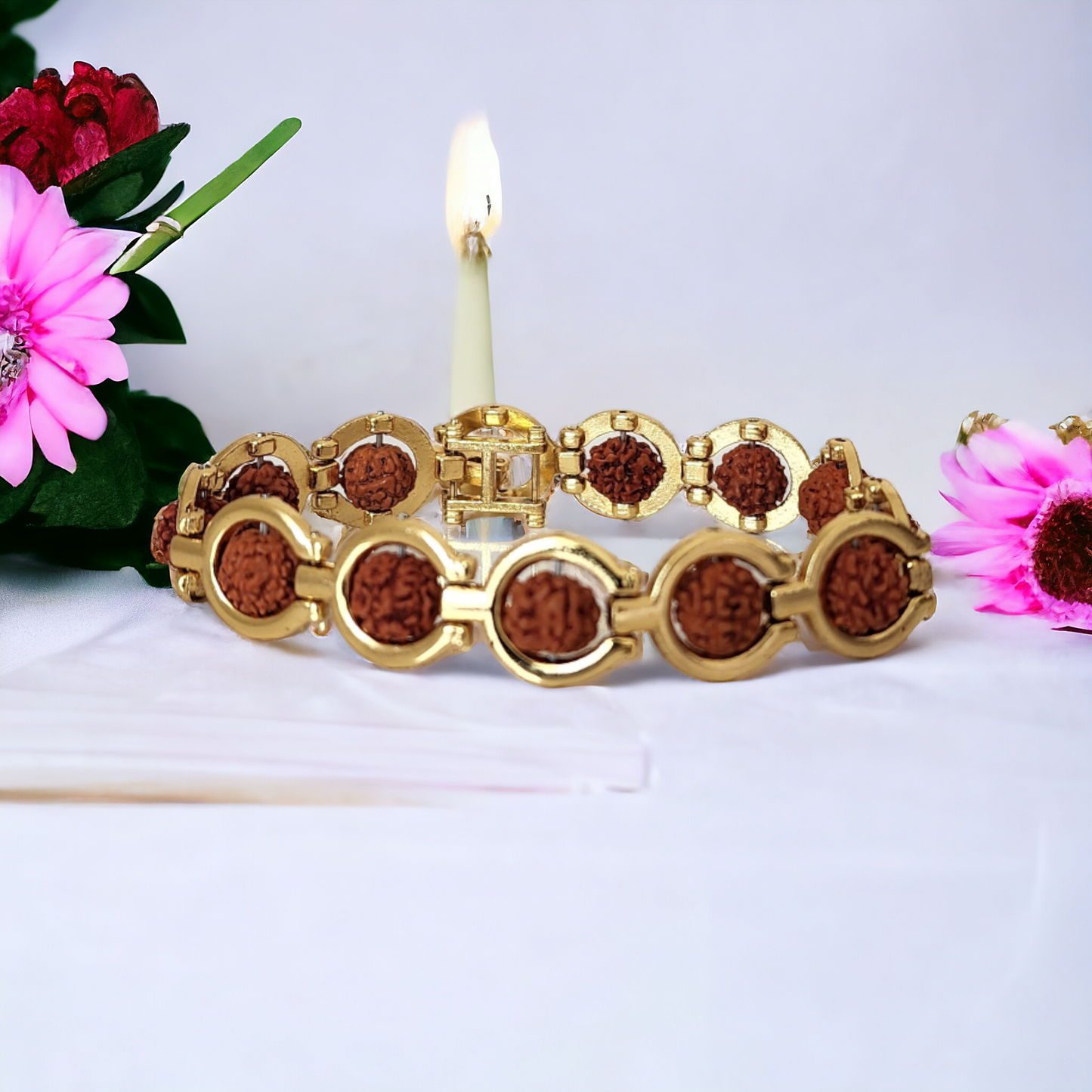 Namo Gold Plated  Rudraksha Bracelet