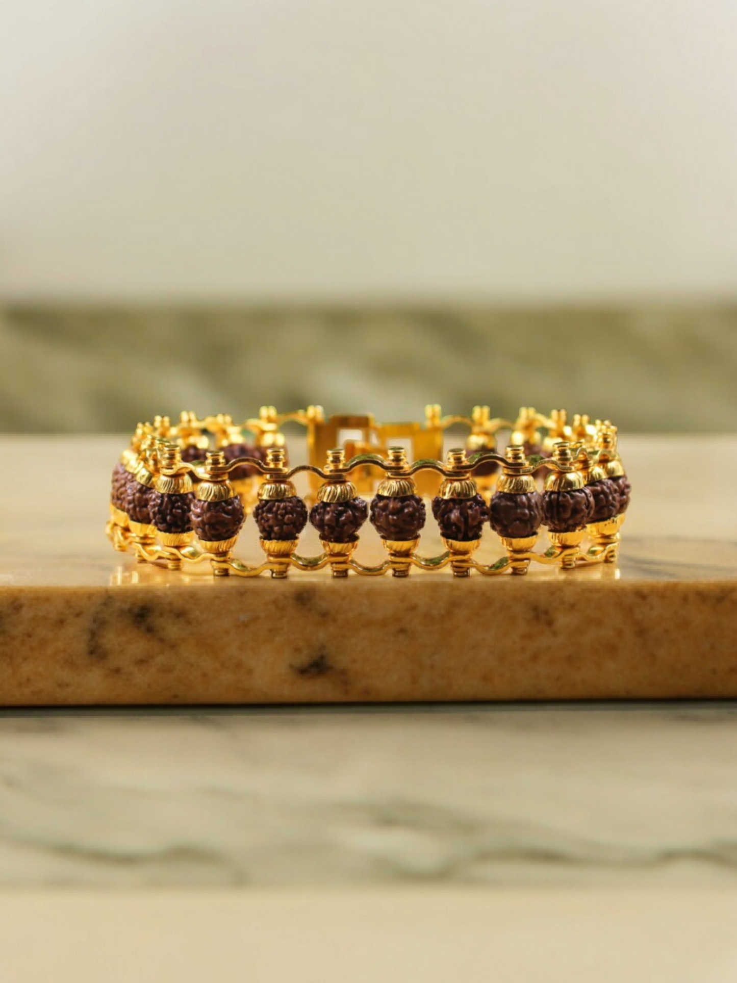 Gold Plated Divine Rudraksha Bracelet