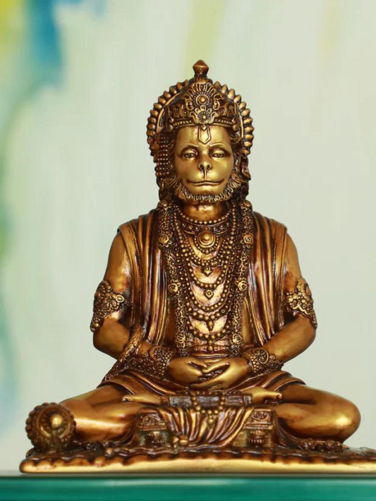 Meditating Sitting Lord Hanuman Ji Statue