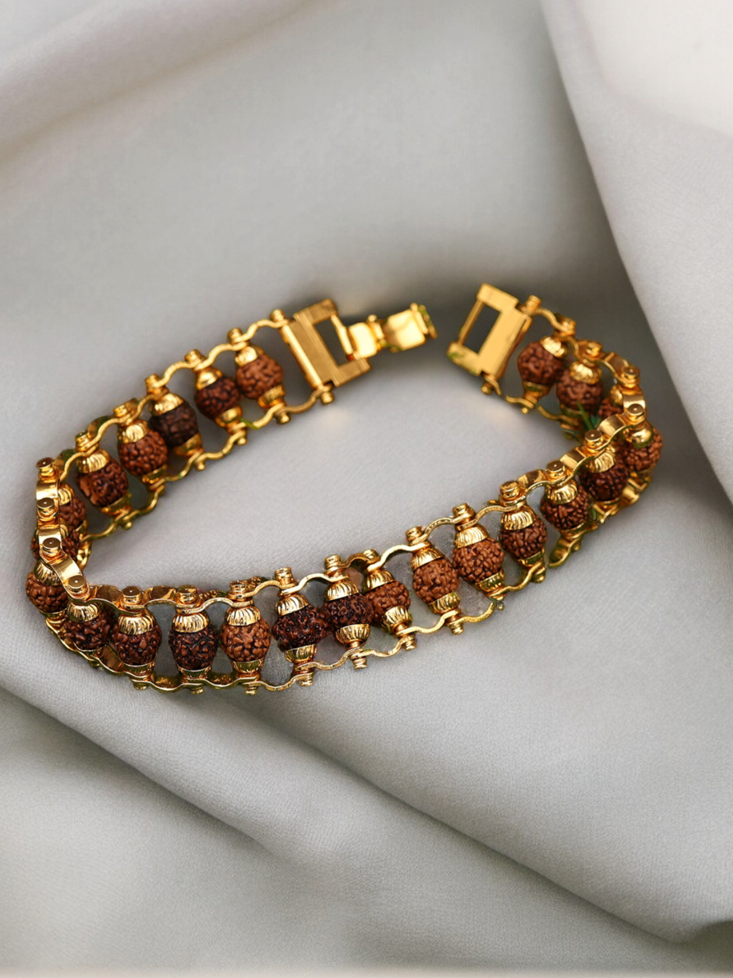 Gold Plated Divine Rudraksha Bracelet