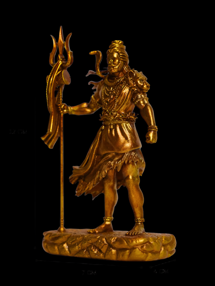 Shiva-The Protector Antique Gold Idol