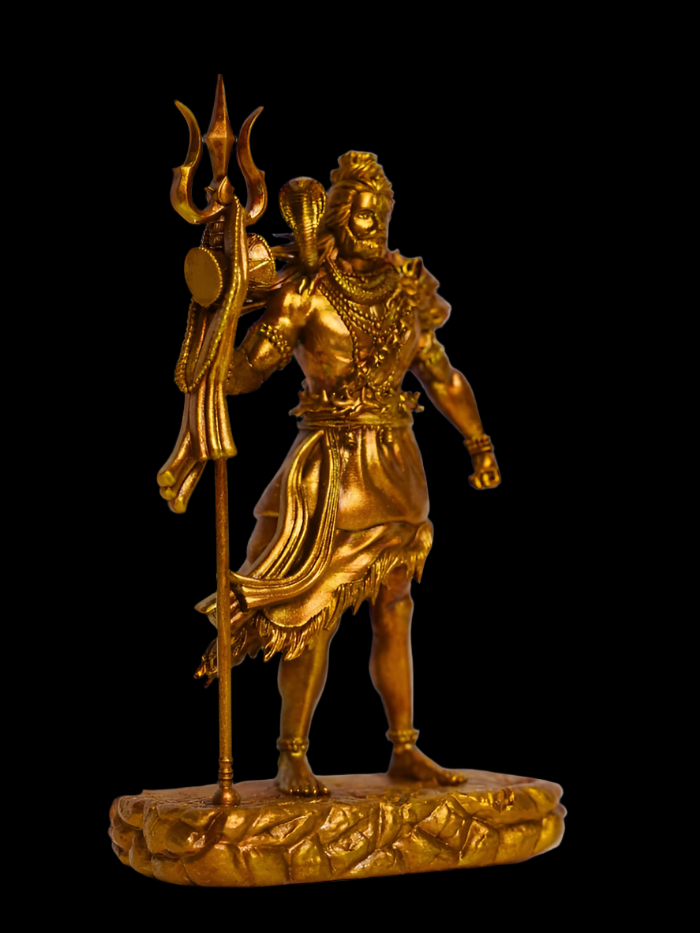 Shiva-The Protector Antique Gold Idol