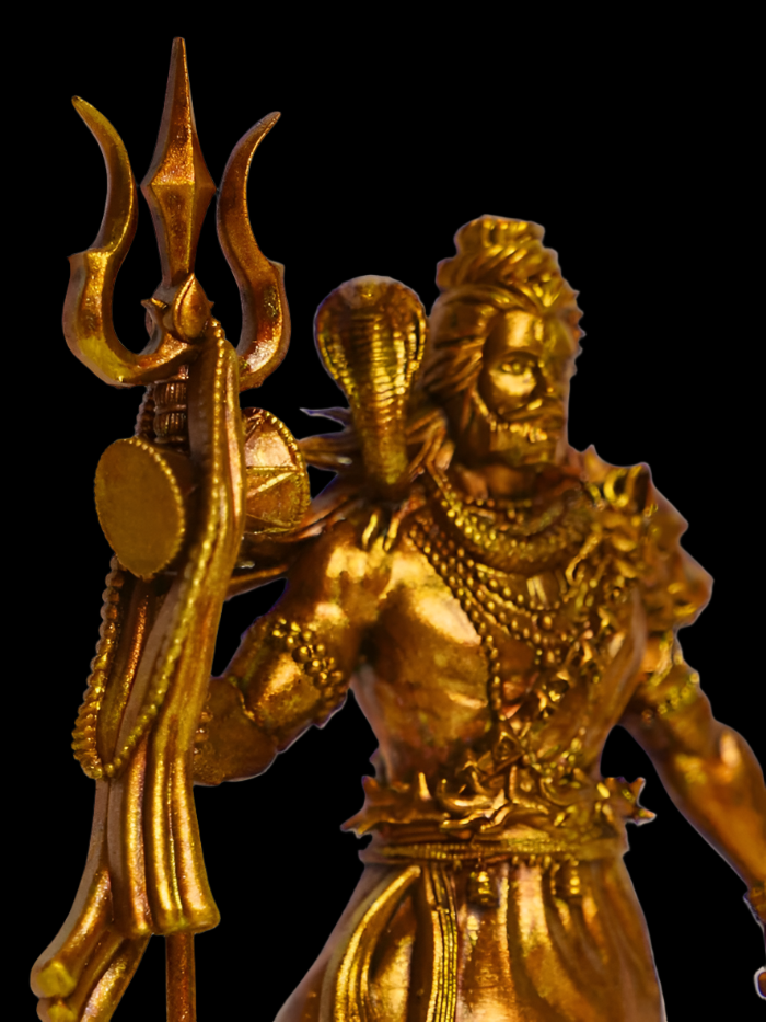 Shiva-The Protector Antique Gold Idol