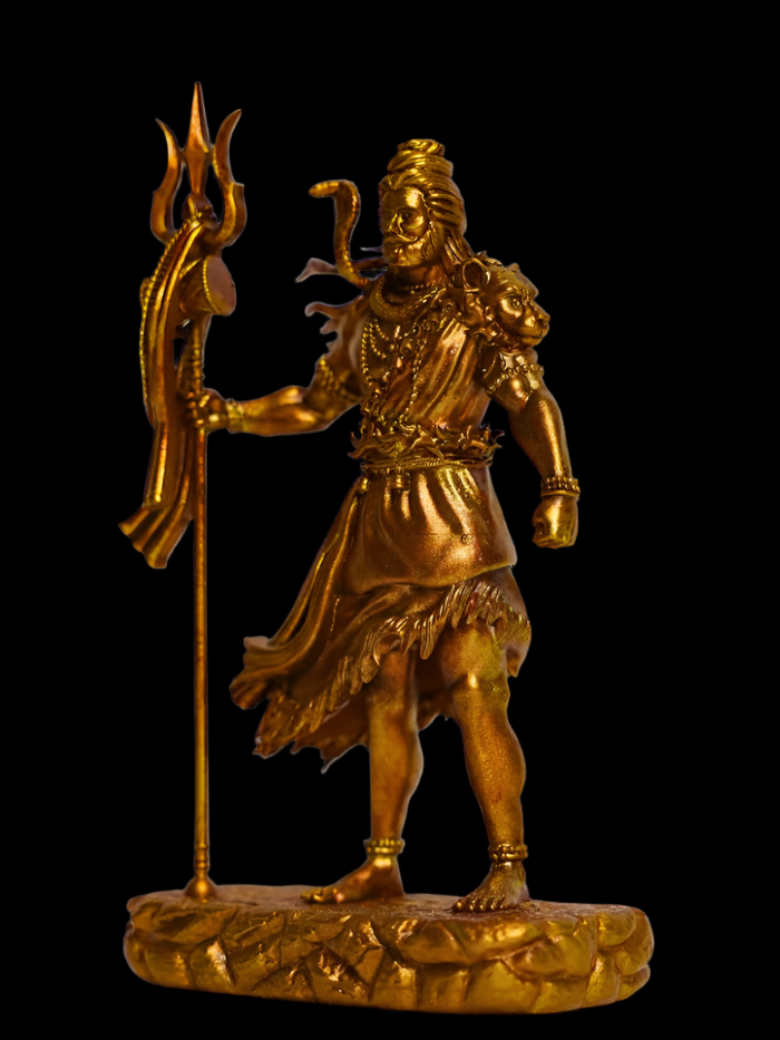 Shiva-The Protector Antique Gold Idol