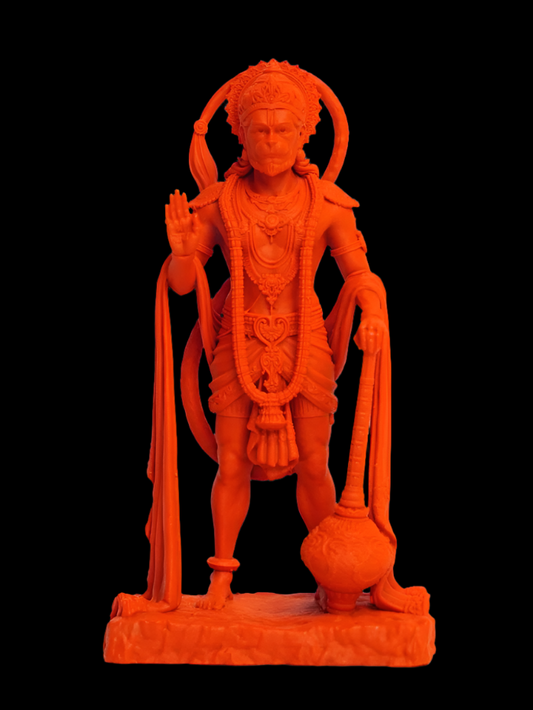 Lord Hanuman Murti King of Sarangpur Hanuman Idol Orange