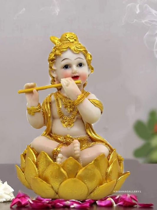 Lotus  Bal Krishna Murti Statue