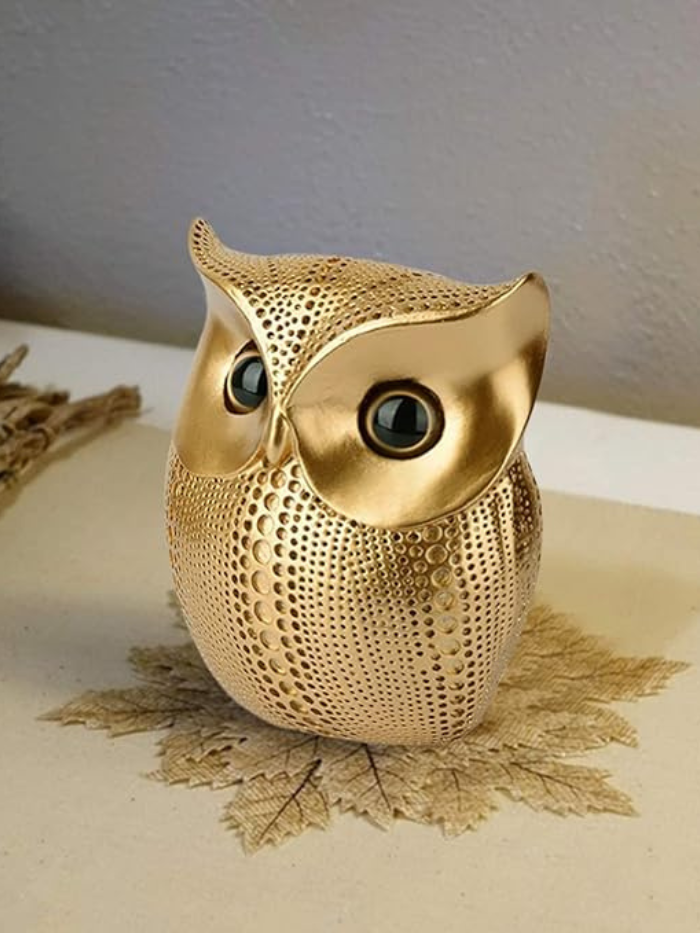 Classy Lucky Owl Resin Art Figure Showpiece