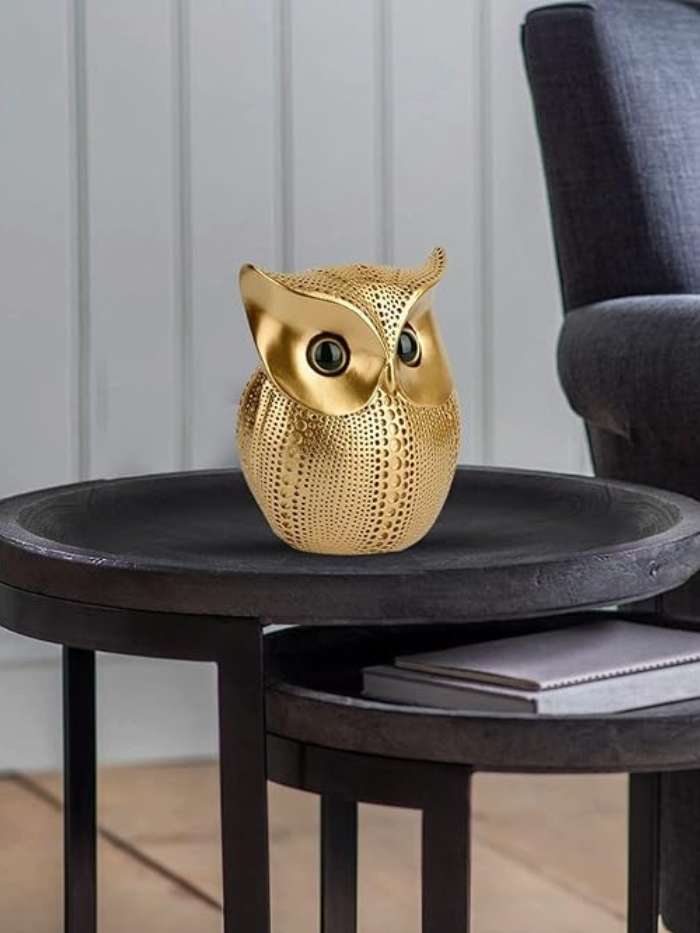 Classy Lucky Owl Resin Art Figure Showpiece