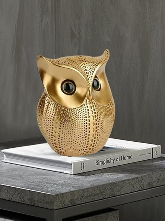 Classy Lucky Owl Resin Art Figure Showpiece