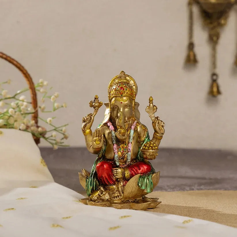 Ganesha Murti  (Antique Finish) - 7 Inch