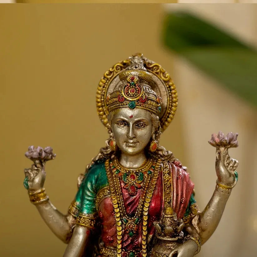 Maa Lakshmi Idol | 10" Standing Murti with Antique/Copper Finish